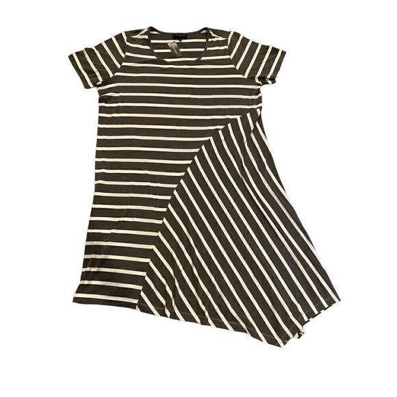 Nwt Lane Bryant Striped Asymmetrical T Shirt Dress Sz 22 24 Workwear Office - Picture 1 of 9